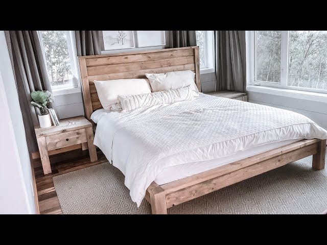 Bed Frame with Chunky Frame Square Posts Chunky Wood Platform Bed