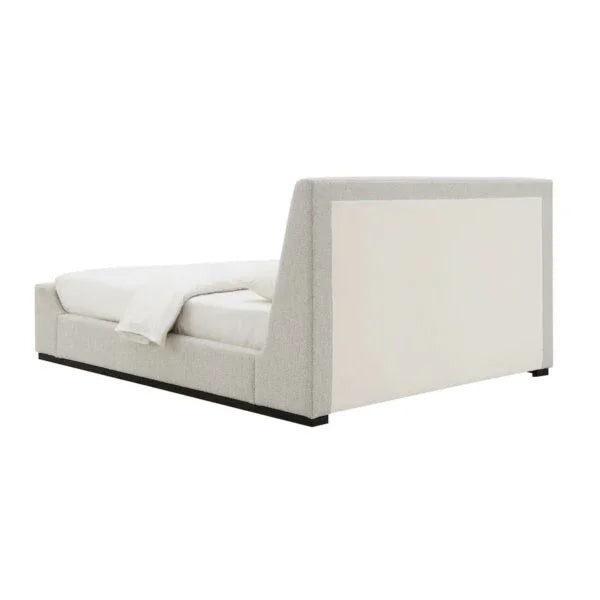 Bed Frame with Wood Framed Upholstery and Inset Panels