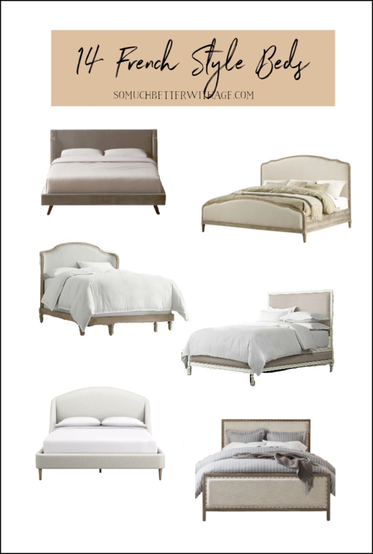 Bed French Provincial Frame Arched Diamond Tufting Tufted Bed