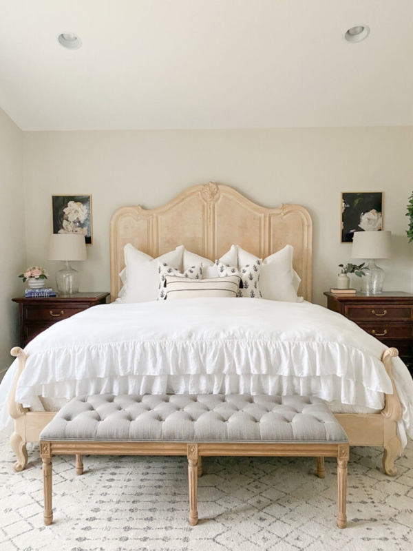 Bed Neutral Tufted Headboard Styling Diamond Tufting