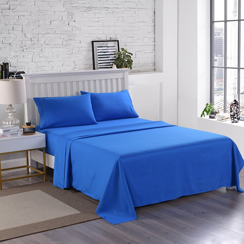 Bed Sheet Set Light Blue Hue for Minimalist Bedroom Decor