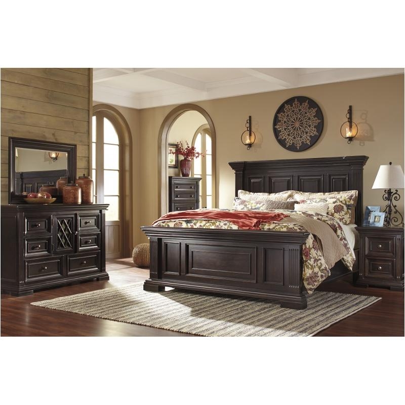 Bed Traditional Espresso Finish Tufted Wingback Headboard Nailhead Trim