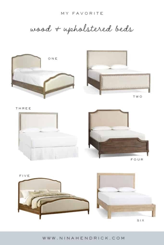Bed Wood Toned Frame Board and Batten Backdrop Neutral Transitional
