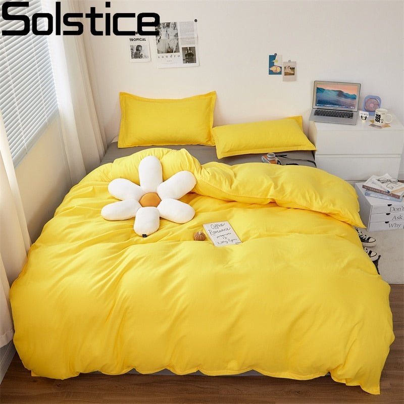 Bedding Set with Solid Duvet Cover and Matching Pillowcases