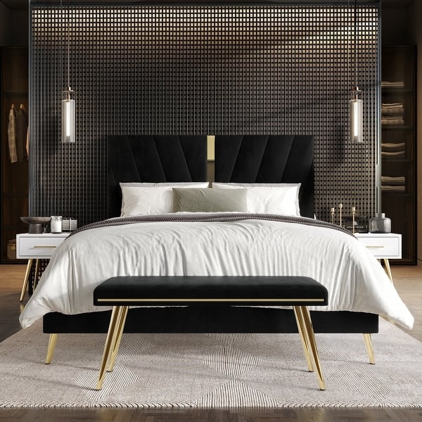 Bedroom Set Contemporary Gray Upholstered Paneled Headboard Design