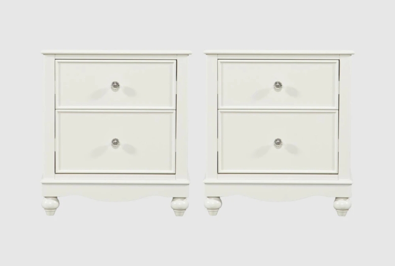 Bedroom Set Contemporary White Padded Headboard Integrated LED Lighting