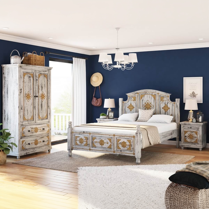 Bedroom Set Recessed Panel Detailing Dark Brown Transitional Style