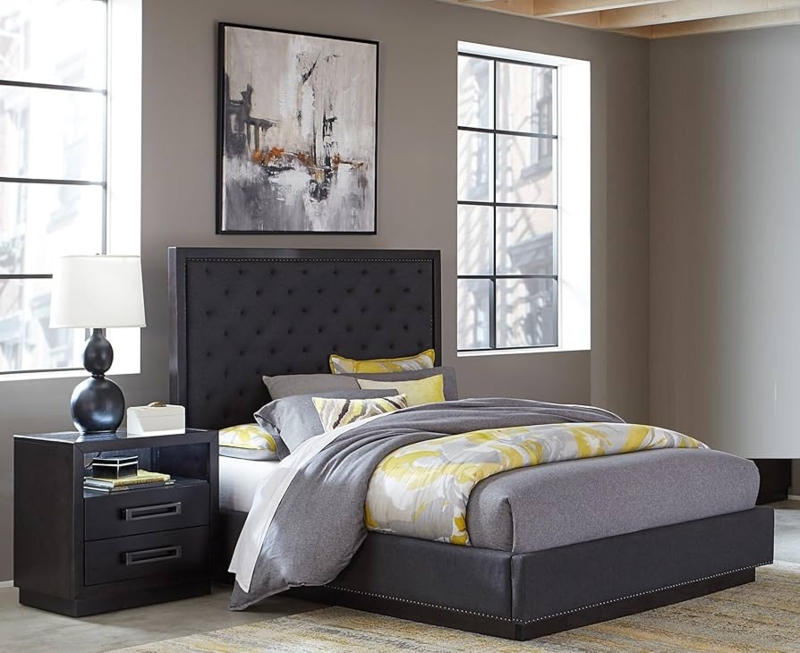 Bedroom Set with Storage Headboard and LED Lighting
