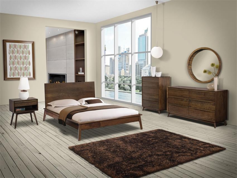 Bedroom Set with Tapered Legs and Mid-Century Silhouette