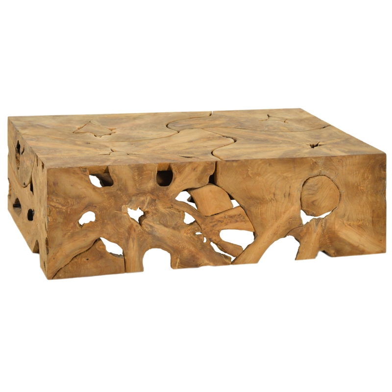 Block Style Coffee Table crafted from Sculptural Teak Root