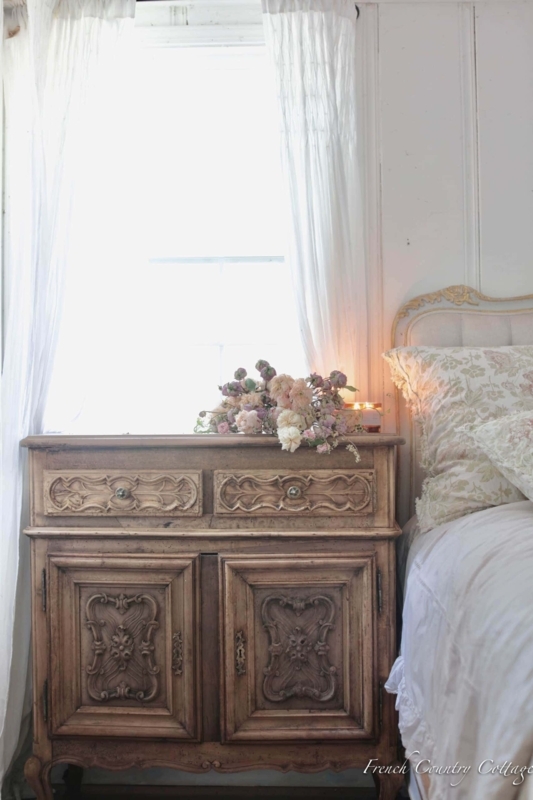 Blue Bedside Table Styling with Turned Legs and Single Drawer