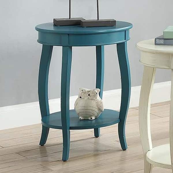 Bohemian Drum Storage End Table with Geometric Cut-Outs