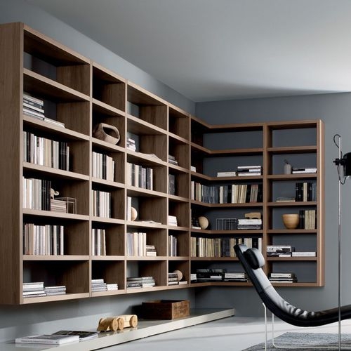 Bookcase Charcoal Grey Modular Integrated LED Lighting Built In Desk
