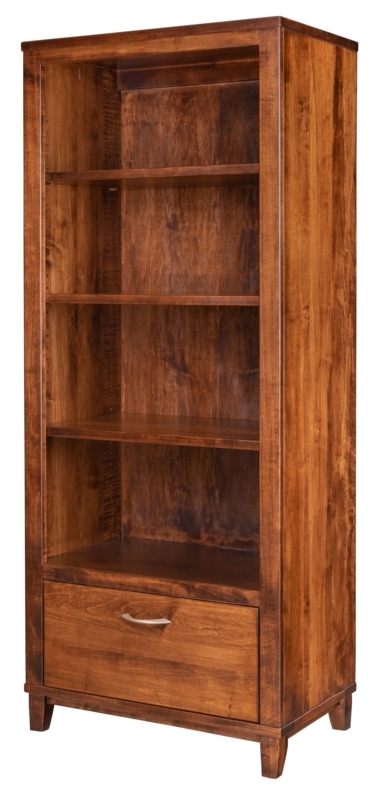 Bookcase Contemporary Integrated File Drawer Wood