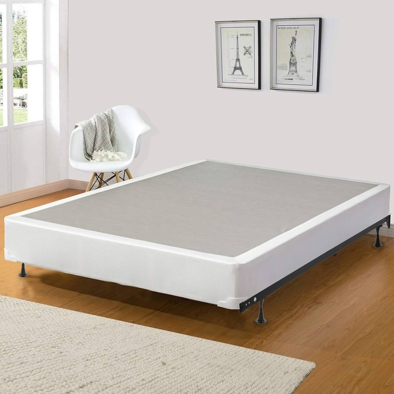 Box Spring with Non Slip Top, Grey Upholstered Mattress Support