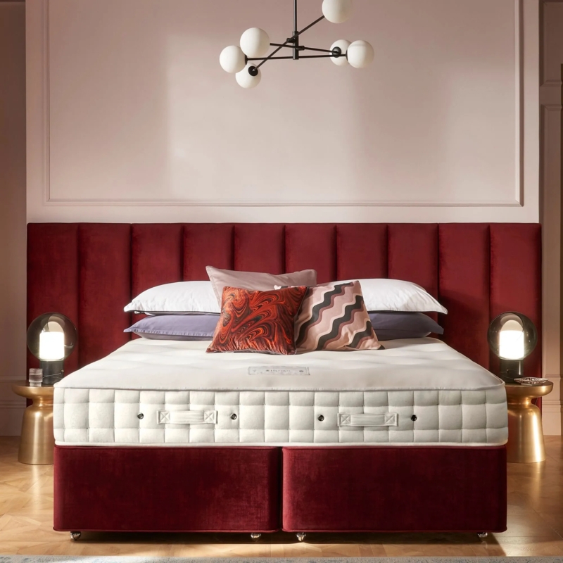 Box Spring with White Legs, Beige Upholstered Box Spring