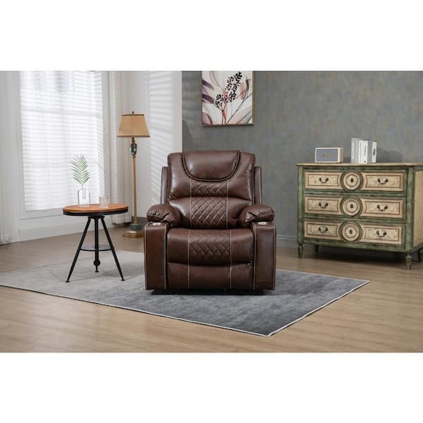 Brown Power Lift Recliner Chair with Wired Remote Control