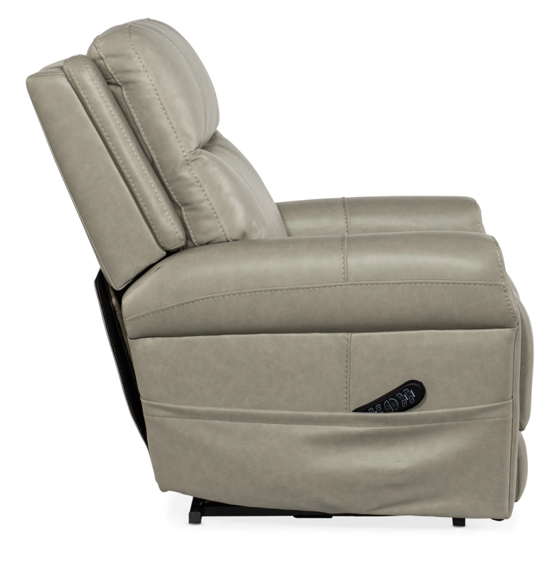 Brown Power Lift Recliner with Pillow Top Arms & Wired Remote