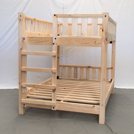 Bunk Bed Twin Over Twin Integrated Ladder Rustic Farmhouse