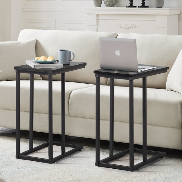 C-Shaped Sofa Side Table Set, Cantilever Base, Modern Minimalist