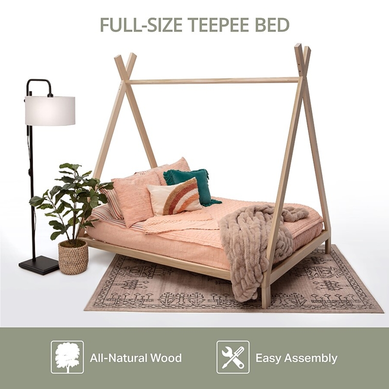 Canopy Bed Teepee Silhouette Triangular Raised Base