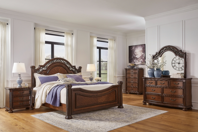 Charcoal Gray Bedroom Set with Oversized Tufted Headboard