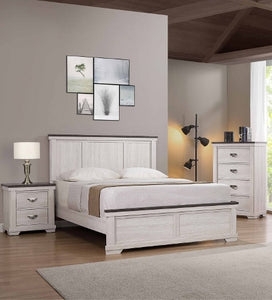 Charcoal Grey Bedroom Furniture Set with Horizontal Slat Detailing