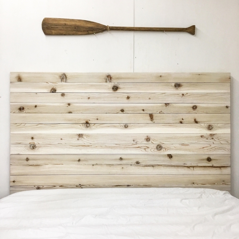 Chevron Wood Headboard, Whitewashed Finish, Coastal Style