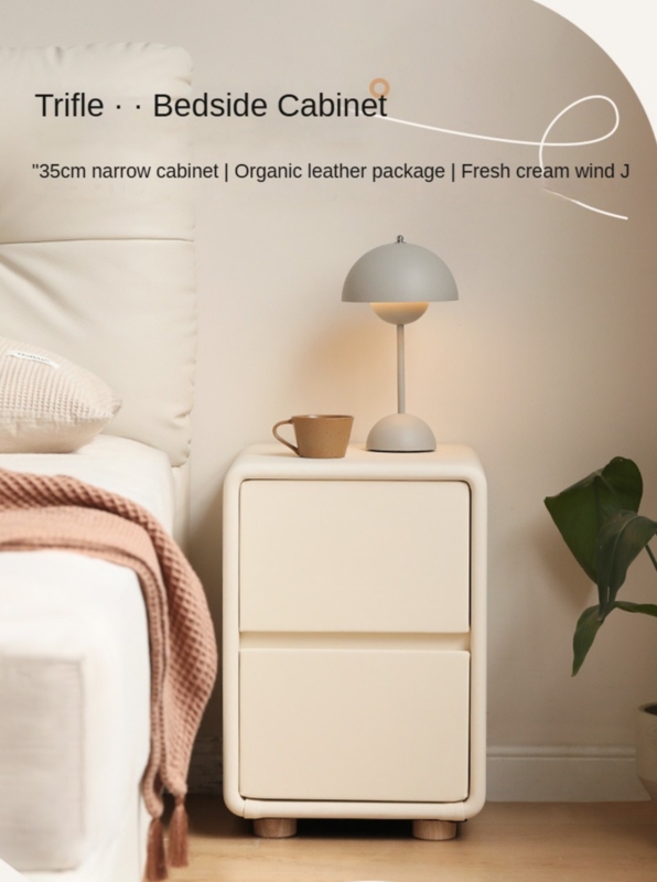 Chic Nightstand with Rounded Cloud Silhouette and Gold Legs