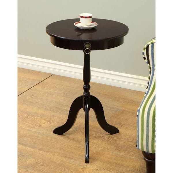 Classic Dark Cherry Rectangular End Table Drawer Shelf
