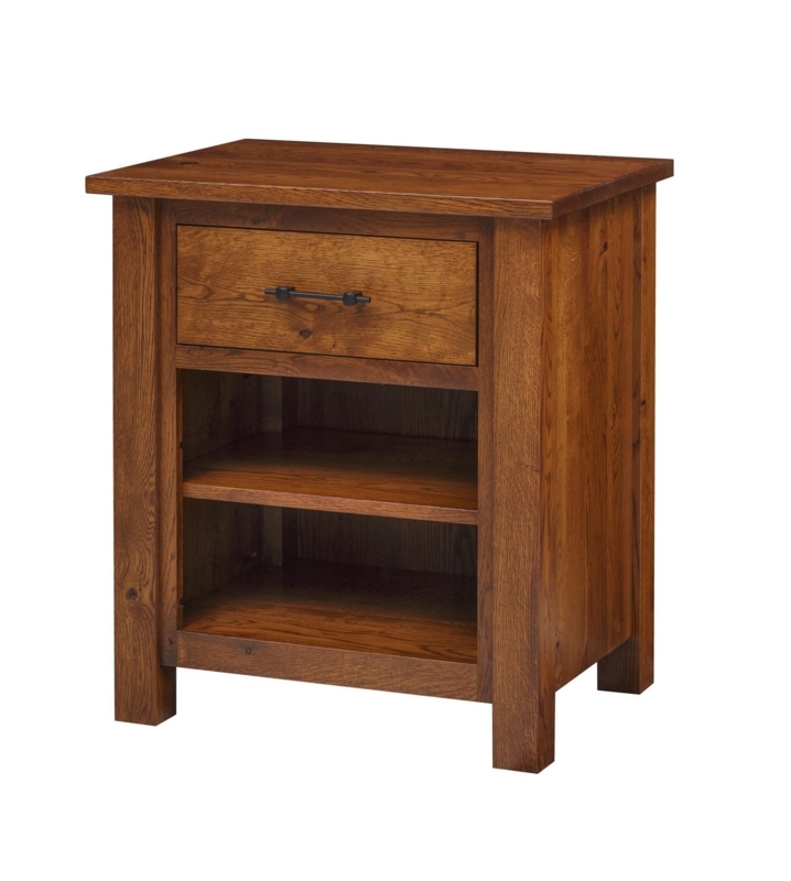 Classic Mission Style Nightstand with Recessed Side Panels