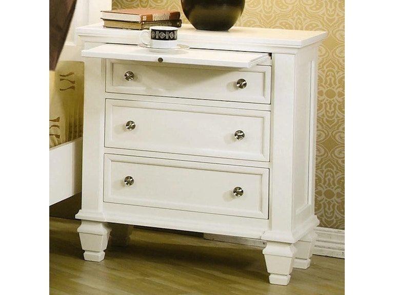Classic Nightstand with Bun Feet and Recessed Panels