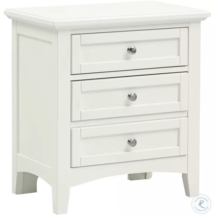 Classic White Two-Drawer Nightstand with Simple Round Knobs