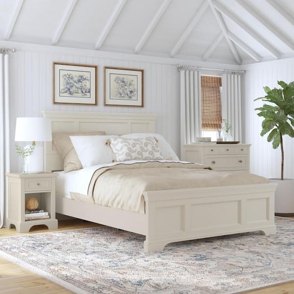 Coastal Cottage White Bedroom Set with Recessed Panels