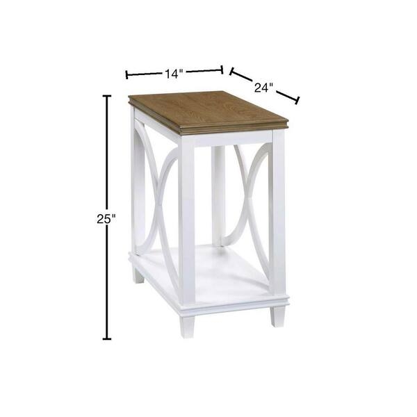 Coastal Driftwood End Table with Two-Tone Finish and Slim Profile