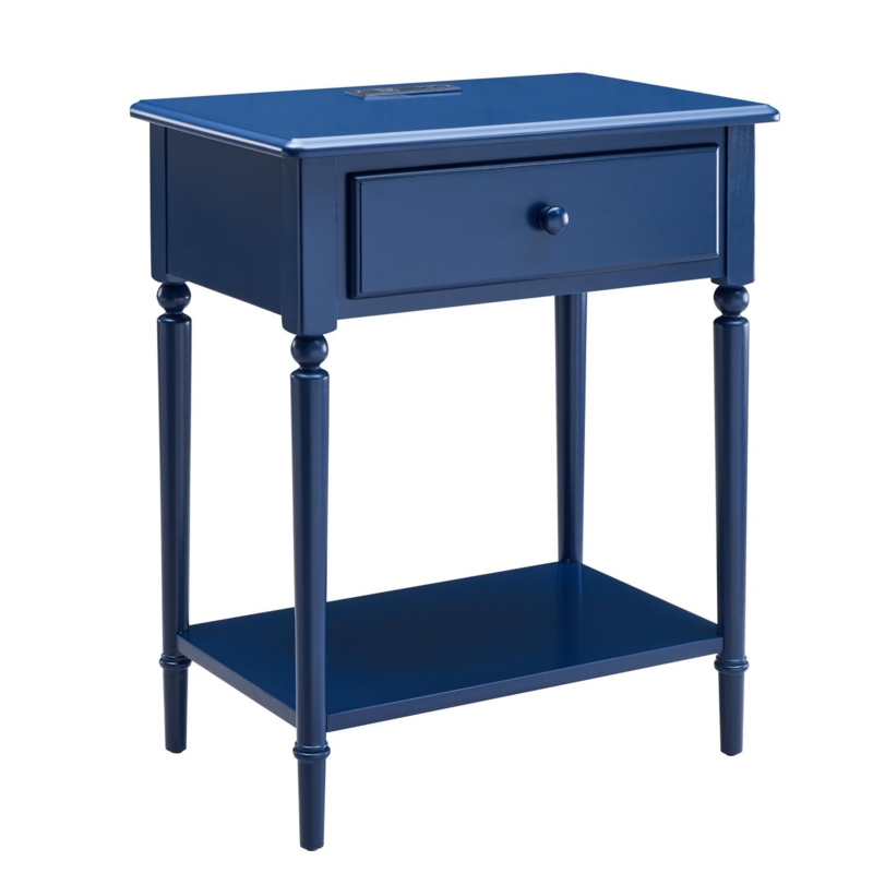 Coastal Nightstand with Cup Pull & Hidden Charging