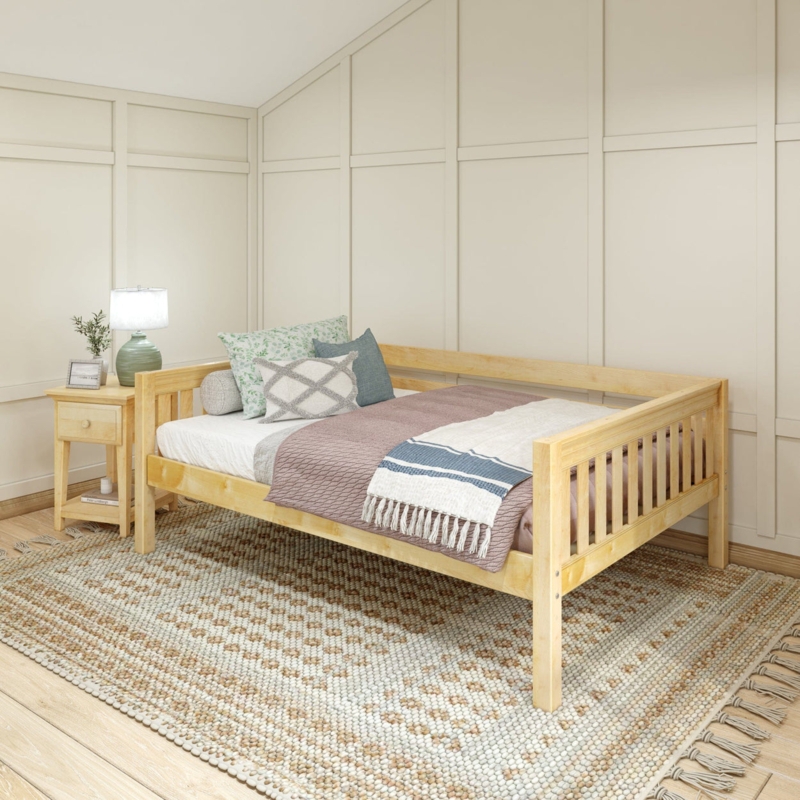 Coastal White Wood Daybed with Slatted Frame