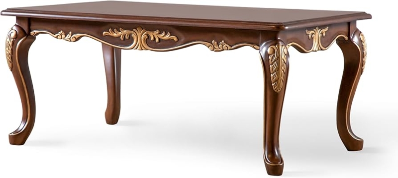 Coffee Table Cherry Scalloped Apron Cabriole Legs Rectangular