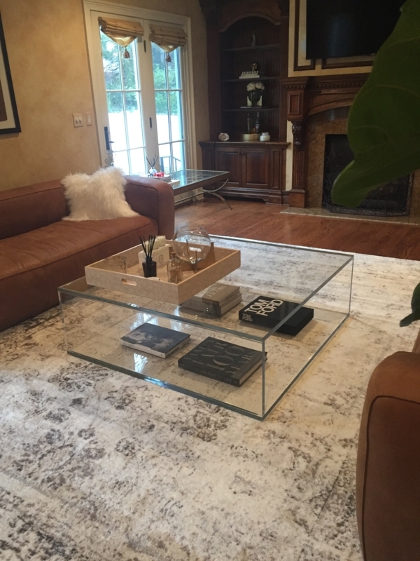 Coffee Table, Clear Acrylic Box, Minimalist Transparent Design