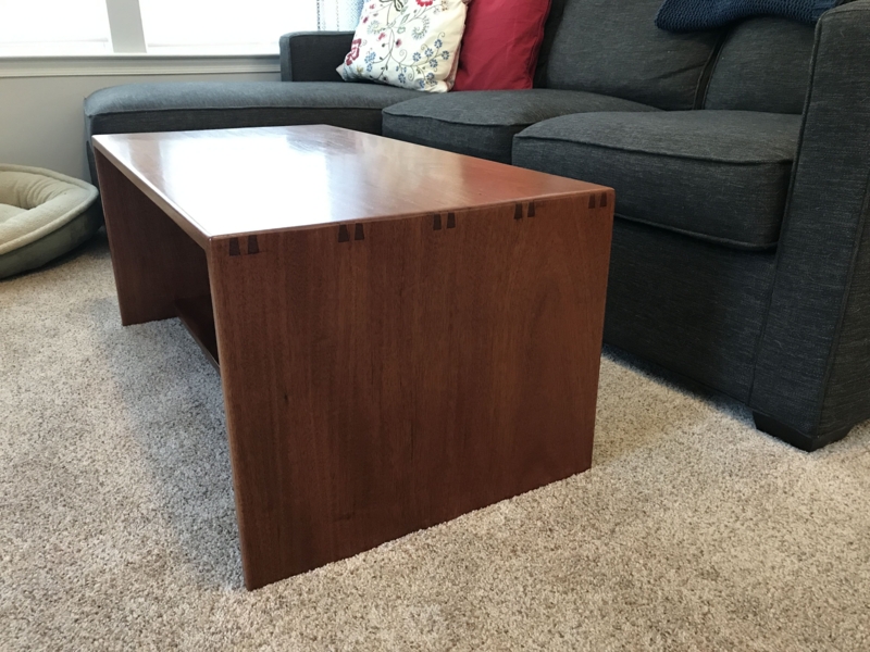 Coffee Table featuring Waterfall Edge and Mitered Dovetail Joints