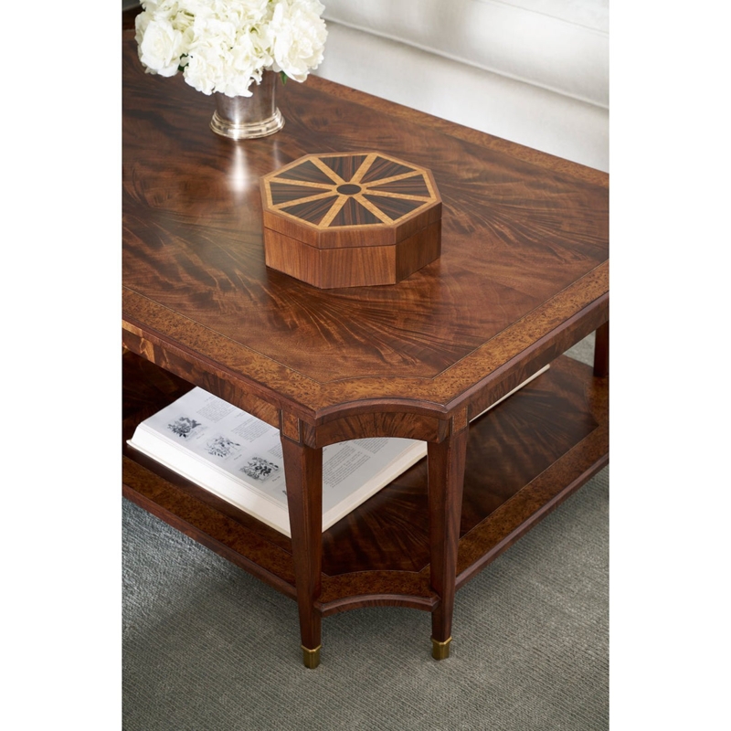 Coffee Table Figured Crotch Veneer Crossbanded Tapered Legs