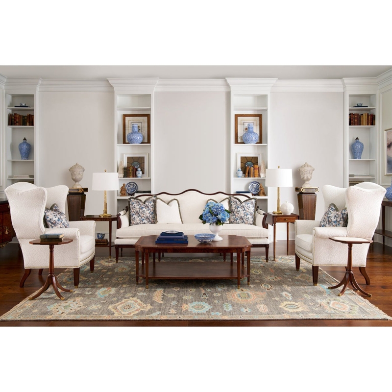 Coffee Table Georgian Crotch Veneer Crossbanded Edge Tapered Legs