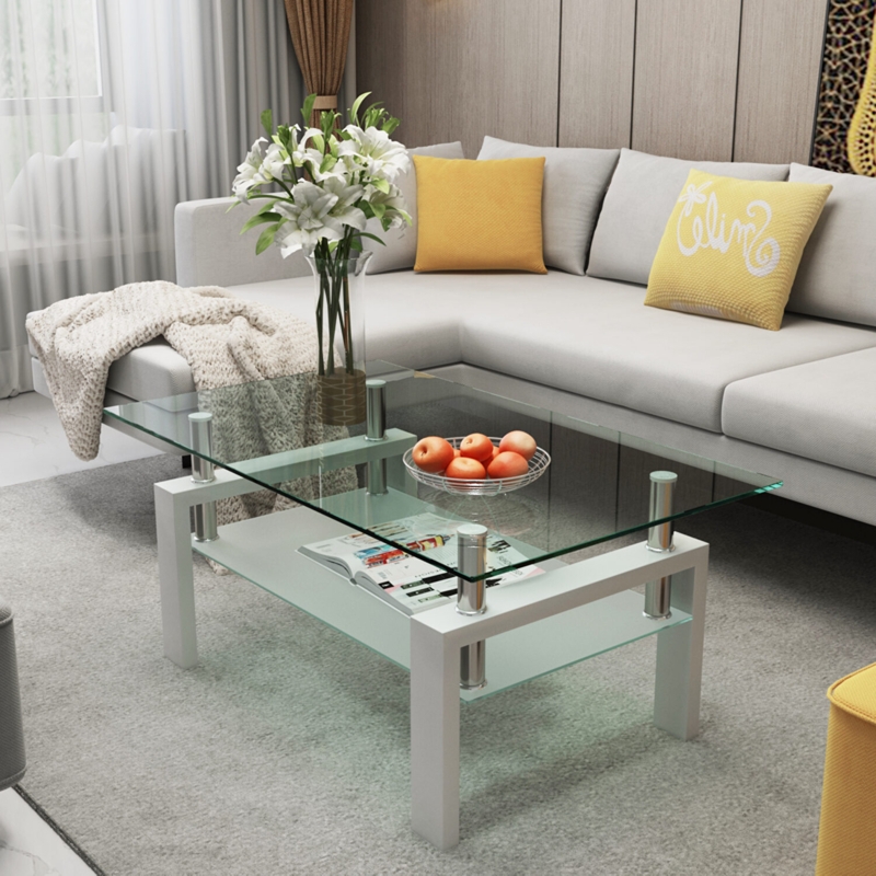 Coffee Table Glossy White Sculptural Curved Wave Base Design