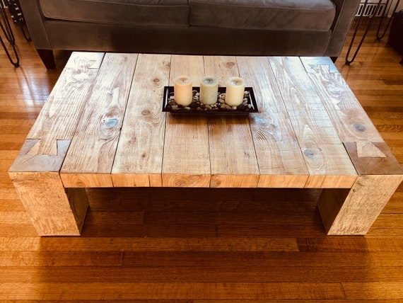 Coffee Table in Minimalist Silhouette Setting with Wood Grain