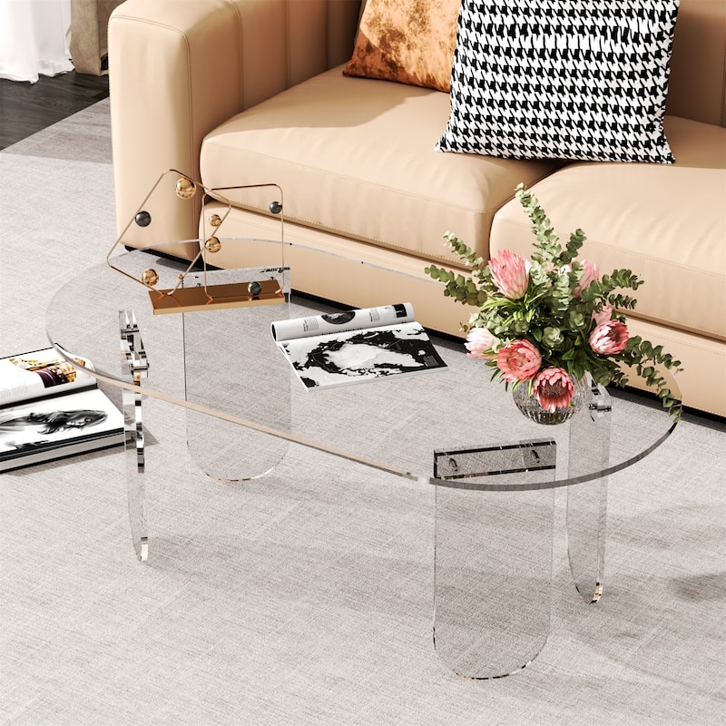 Coffee Table Iridescent Acrylic Round Tripod Base Dichroic Effect