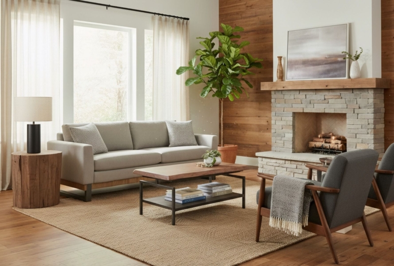 Coffee Table Live Edge Slab Industrial Wood Toned U Legs