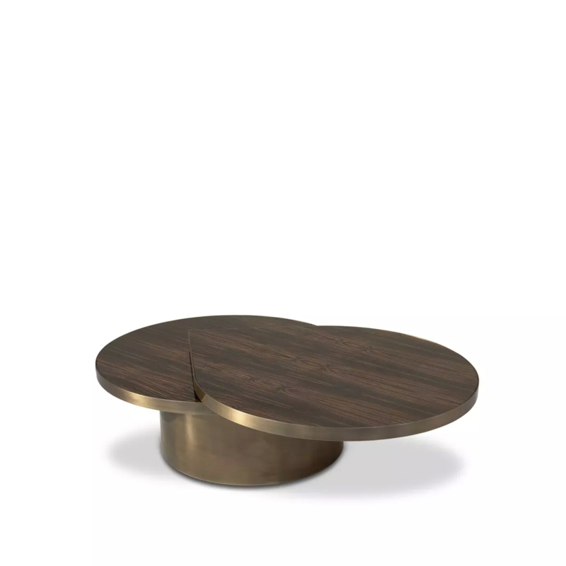 Coffee Table Sculptural Teardrop Shape Aged Metal Texture
