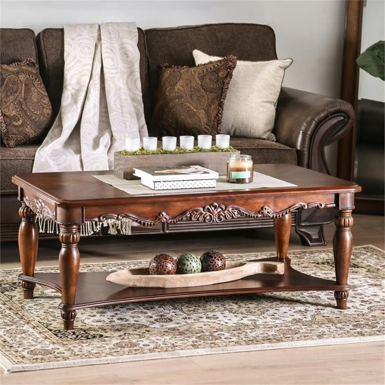 Coffee Table Set Traditional Cherry 3-Piece Cabriole Legs