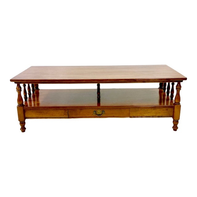 Coffee Table Spindle Shelf Bracket Feet Maple Colonial