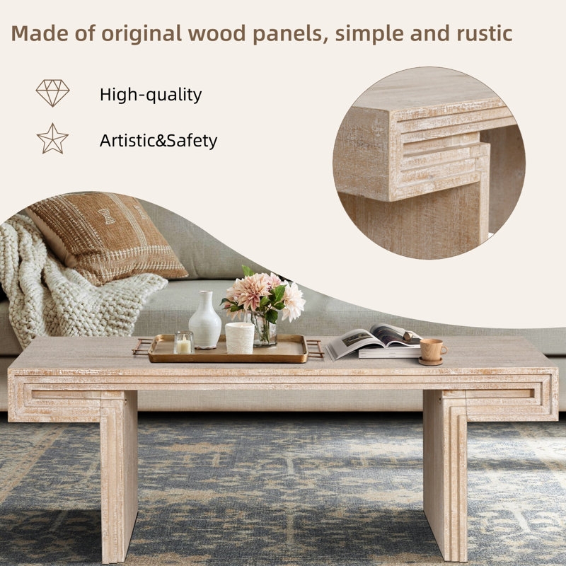 Coffee Table Two-Tier Industrial Storage Factory Wheels Wood